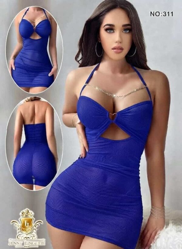 لانجري قصير بفتحة أمامية وتفاصيل سلاسل — 311 — صورة 4