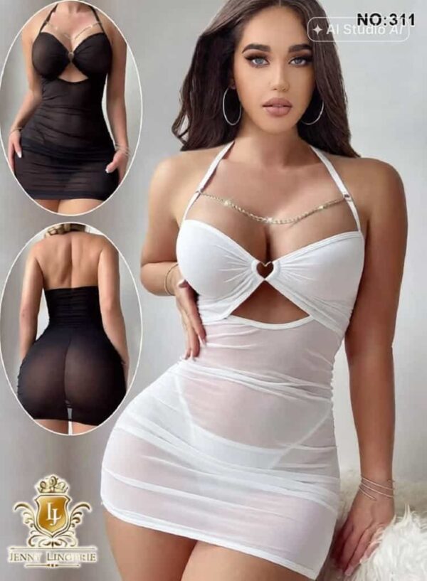 لانجري قصير بفتحة أمامية وتفاصيل سلاسل — 311 — صورة 2
