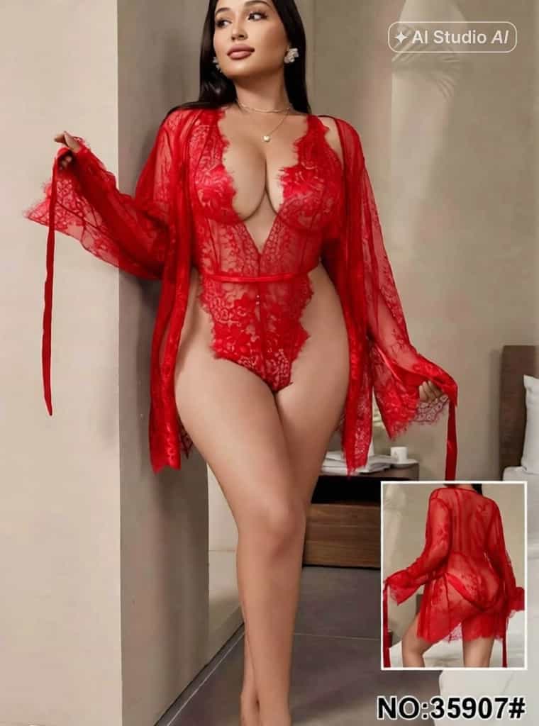 بودي لانجري دانتيل مع روب — 35907